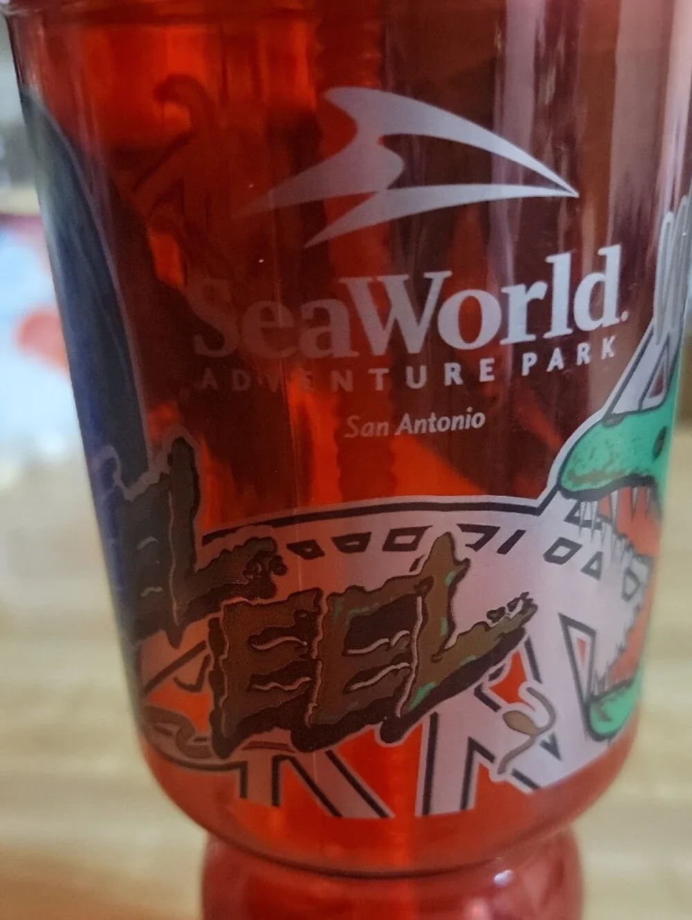 SeaWorld San Antonio Red Translucent Souvenir Tumbler